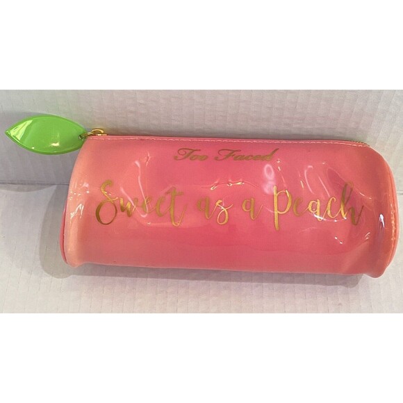 Too Faced Sweet As A Peach Pouch Makeup Bag Or Pencil Case AUTHENTIC 100% - Picture 1 of 8